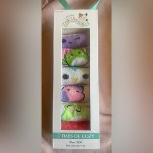 NEW! Squishmallows Socks- 7 pair- Cute Animal-Themed girls socks.  Size 9-2.5
